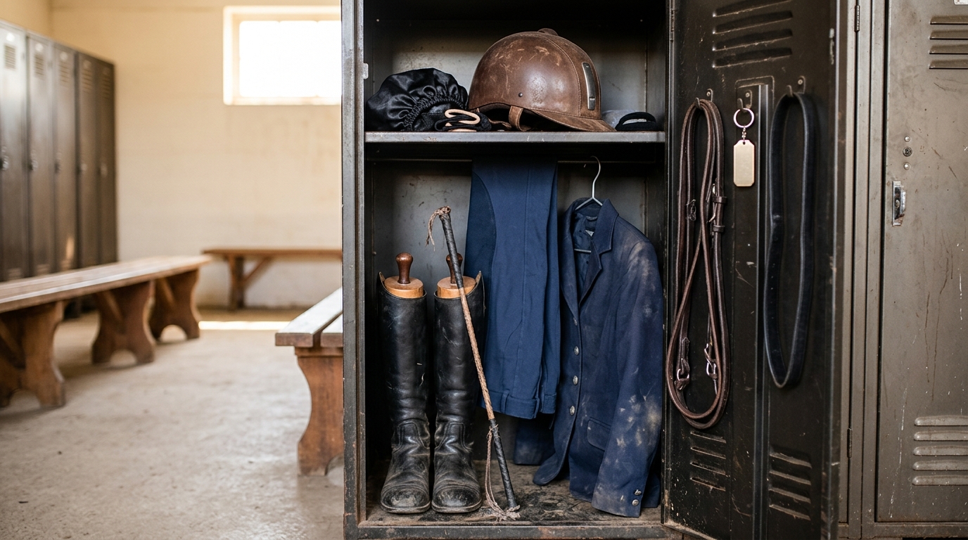 A teenager standing thoughtfully with their horse in the stable aisle